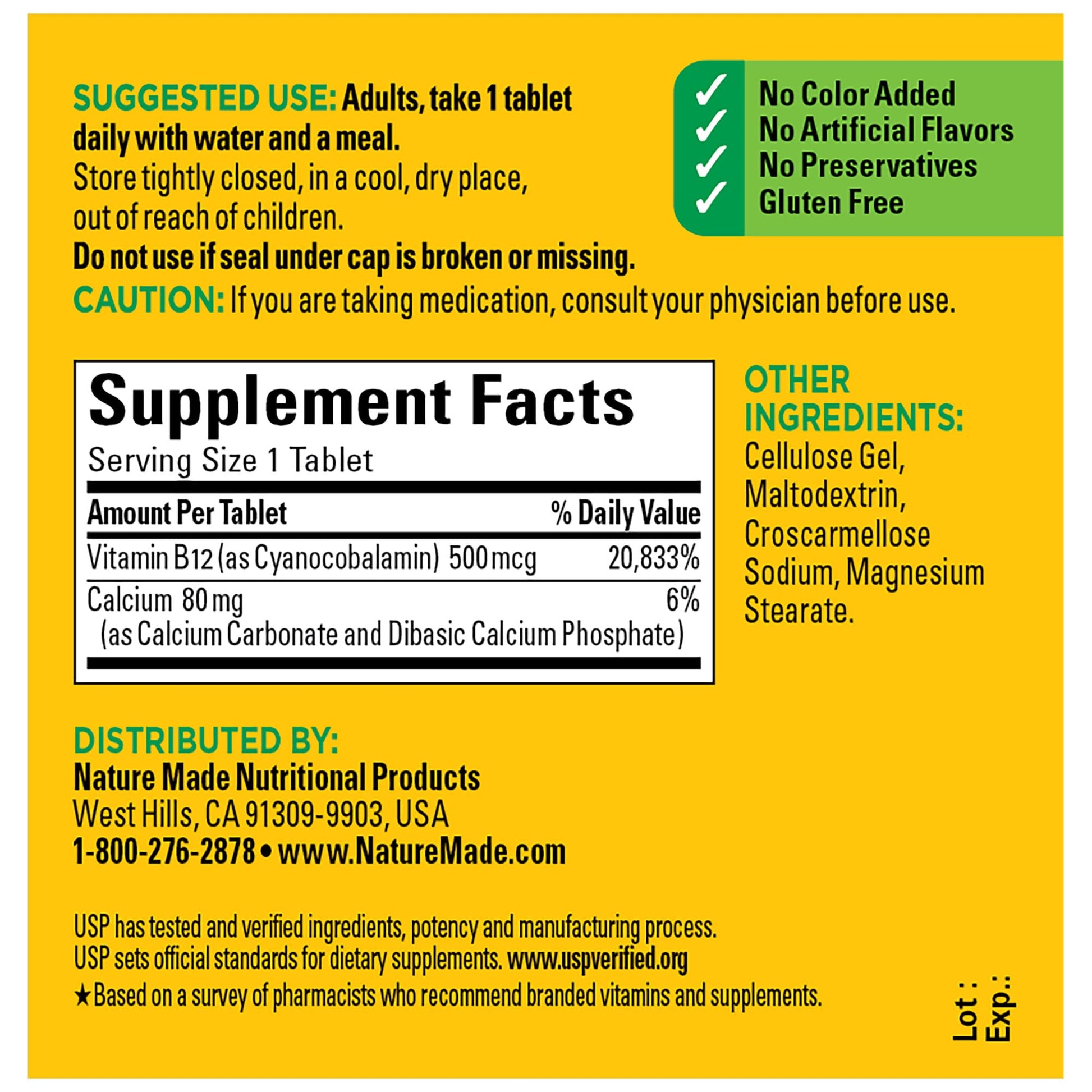 Nature Made Vitamin B12 500 mcg, Dietary Supplement for Energy Metabolism Support, 200 Tablets, 200 Day Supply - Nirvana Guru