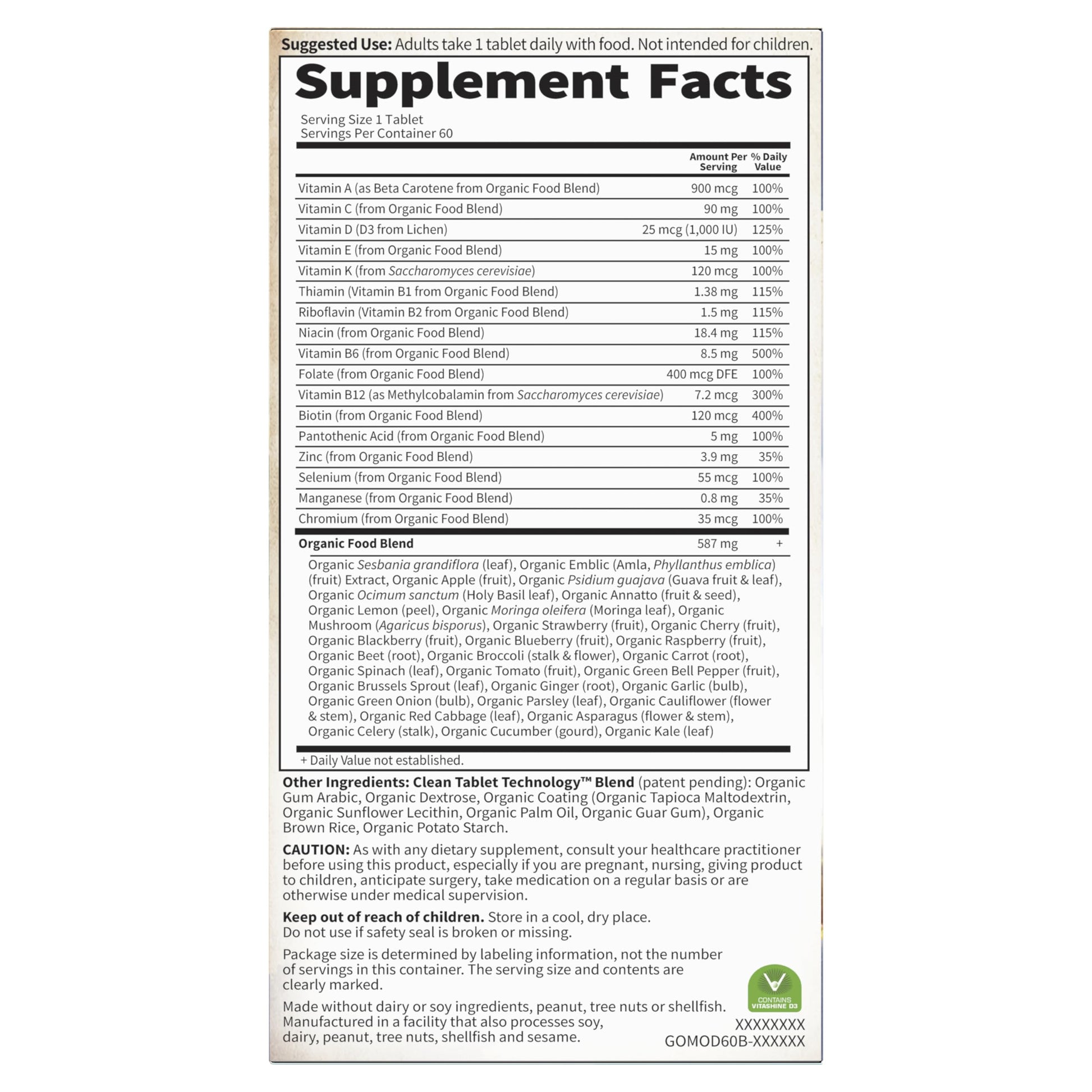 Garden of Life Organics Men's Once Daily Whole Food Multivitamin - 60 Tablets, Vegan Mens Multi for Health & Well-Being, Organic Mens Vitamins & Minerals, Vitamin C, Zinc - Nirvana Guru