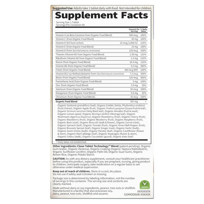 Garden of Life Organics Men's Once Daily Whole Food Multivitamin - 60 Tablets, Vegan Mens Multi for Health & Well-Being, Organic Mens Vitamins & Minerals, Vitamin C, Zinc - Nirvana Guru