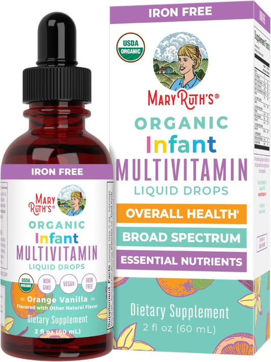 MaryRuth Organics Multivitamin for Infants | USDA Organic | Multivitamin Liquid Drops for Babies 6-12 Months | Immune Support & Overall Wellness | Vegan | Non-GMO | Gluten Free | 2 Fl Oz - Nirvana Guru