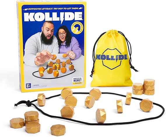 Kollide by Relatable, Exciting Magnetic Game for Family Game Night, Fun 2 Player Games for Kids, Includes 1 Rope, 20 Magnets & Carrying Bag nirvanaguru