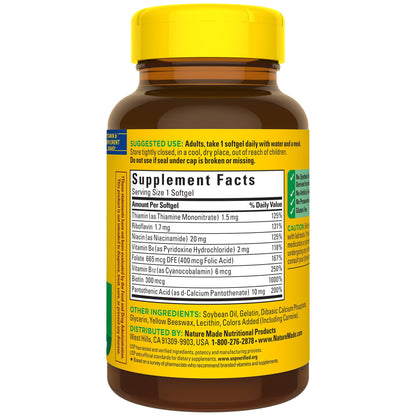 Nature Made Super B Energy Complex, Dietary Supplement for Brain Cell Function Support, 160 Softgels, 160 Day Supply - Nirvana Guru