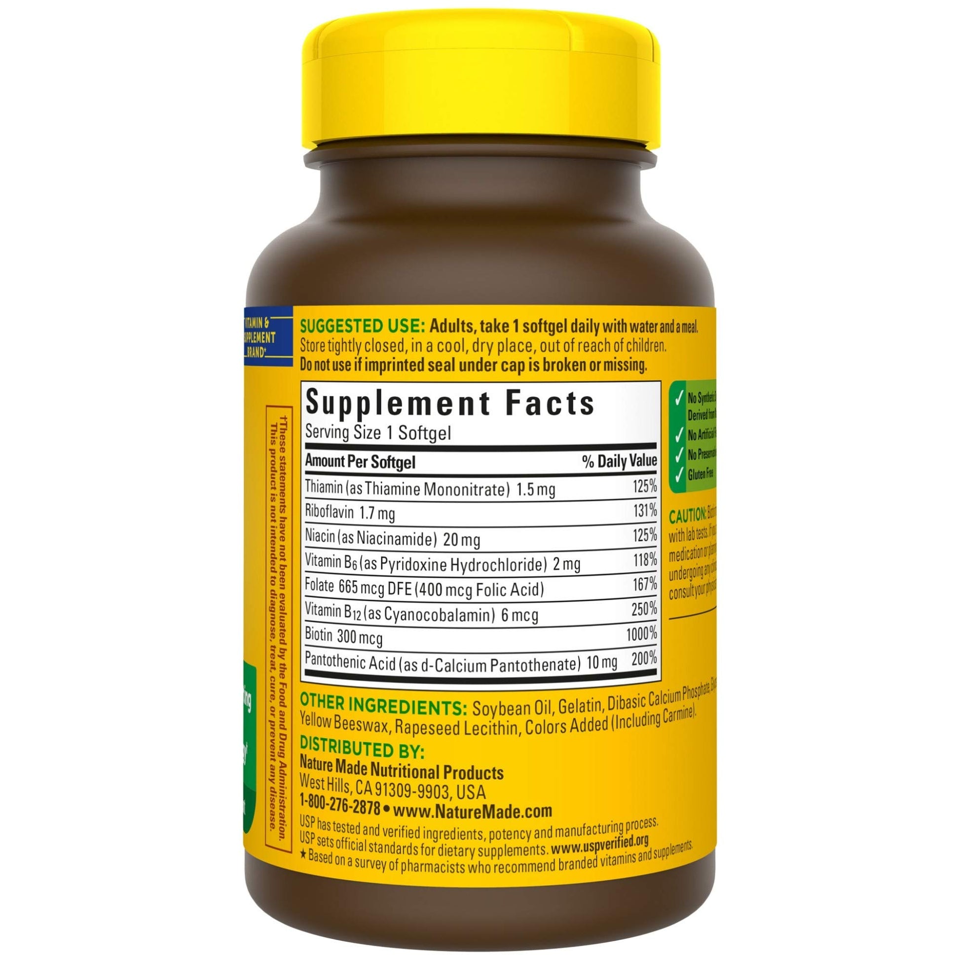 Nature Made Super B Energy Complex, Dietary Supplement for Brain Cell Function Support, 160 Softgels, 160 Day Supply - Nirvana Guru