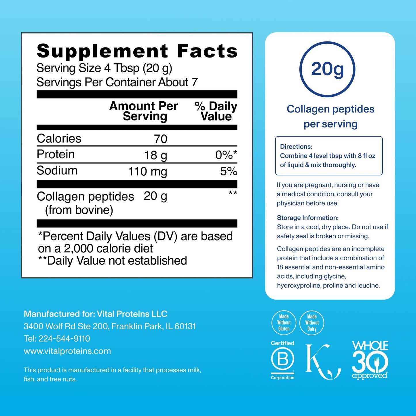 Vital Proteins Collagen Peptides Powder - Supports Hair, Nail, Skin, Bone & Joint Health, Unflavored, Collagen Protein 9.33 OZ - Nirvana Guru