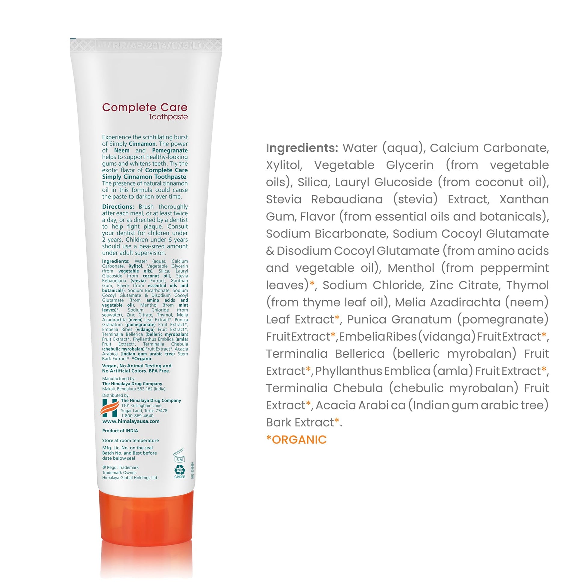 Himalaya Botanique Complete Care Toothpaste, Variety Pack - Fluoride Free Toothpaste for Clean Teeth & Fresh Breath - Vegan, Gluten Free, No Artificial Flavors, 5.29 oz (Pack of 4) - Nirvana Guru