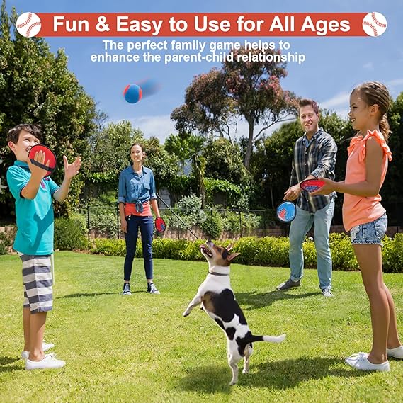 Toss and Catch Ball Game, Kids Toddler Baseball Glove & Catch Ball Toys, Kids Outdoor Games for Family, Toys for Beach Pool Yard Outside, Birthday Gift for Ages 3 4 5 6 7 8-12 Year Old Boys Girls nirvanaguru