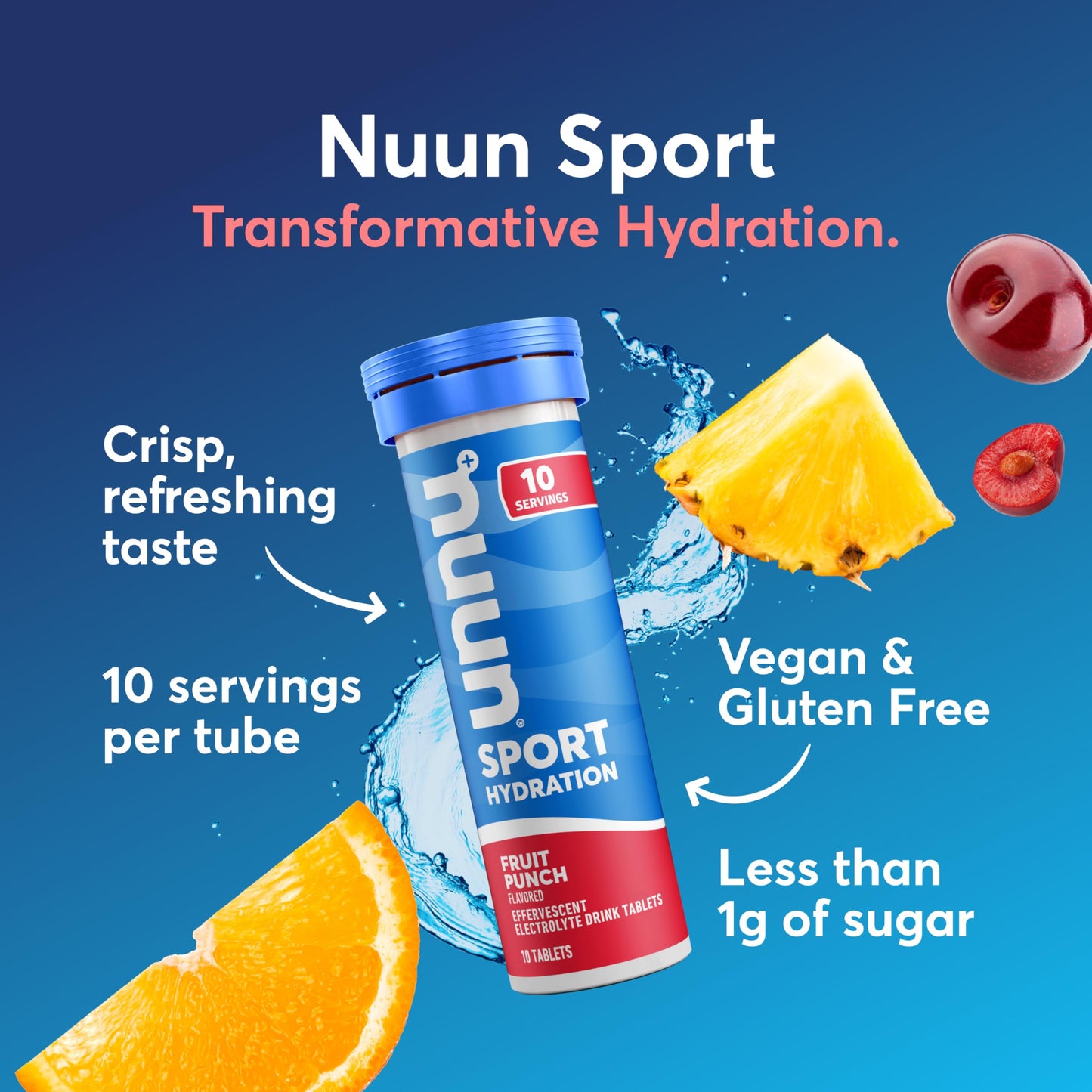 Nuun Sport Electrolyte Tablets with Magnesium, Calcium, Potassium, Chloride & Sodium, Gluten Free & Vegan, Strawberry Lemonade, 4 Pack (40 Servings Total)