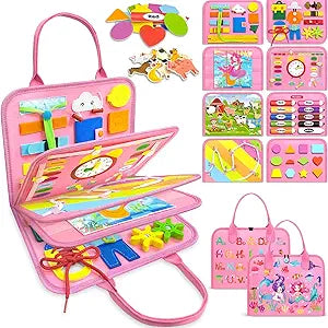 Gojmzo Busy Board Montessori Toys for Toddler Girl Birthday Gifts, Busy Book Sensory Toys for Toddlers, Learning Educational Toddler Travel Activities nirvanaguru