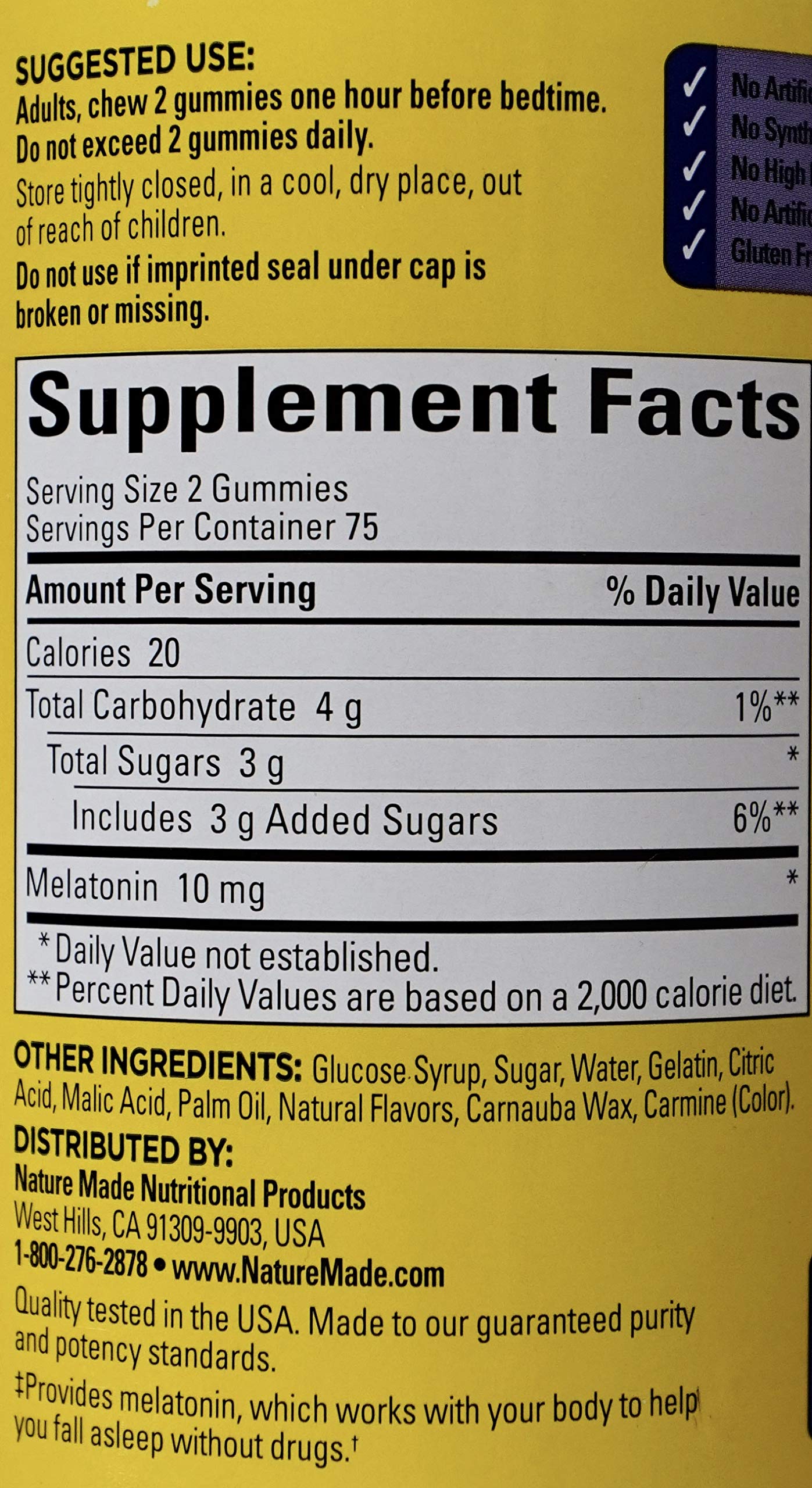 Nature Made Melatonin 10 mg per serving Gummies, Sleep Gummies for Adults Maximum Strength Dosage, 100% Drug Free Sleep Aid, 120 Count, 60 Day Supply - Nirvana Guru