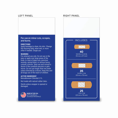 Care Science Fabric Adhesive Bandages, 200 ct Bulk Assorted Sizes | FSA HSA Eligible | Flexible + Breathable Protection for First Aid and Wound Care