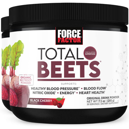 Force Factor Total Beets Drink Mix Superfood Powder with Nitrates to Support Circulation, Blood Flow, Nitric Oxide, Energy, Endurance, and Stamina, Cardiovascular Heart Health Supplement, 30 Servings Nirvana Guru
