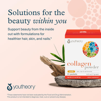 Youtheory Collagen Powder - Premium Collagen Supplement with Vitamin C & Biotin - Healthy Hair, Nails, Skin & Joints* - Hydrolyzed & Highly Absorbable - Dairy & Gluten Free - Unflavored - 10 oz - Nirvana Guru