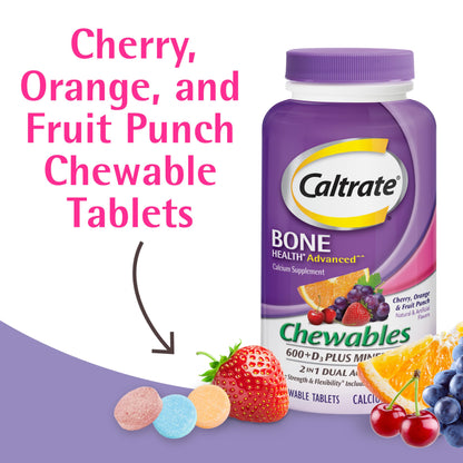 Caltrate Chewables 600 +D3 Plus Minerals Calcium and Vitamin D, Sugar Free, Cherry, Orange and Fruit Punch, 155 count Nirvana Guru