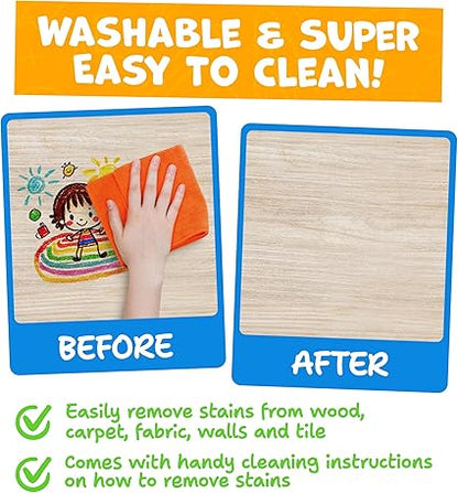 Jumbo Crayons For Toddlers 1-3 - 16pc Toddler Crayons For Kids Ages 4-8 1-3 2-4 - With Printed & PDF Crayon Color Sheets - Non Toxic, Washable, Large & Easy To Grip - Toddler Coloring Art Supplies nirvanaguru