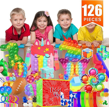 Fidget Toys, 126 Pack Party Favors for Kids 8-12 4-8, Sensory Toys Bulk Autism Autistic, Treasure Box Toys for Classroom, Stocking Stuffers, Goodie Bag Stuffers, Christmas Birthday Gifts Prizes nirvanaguru