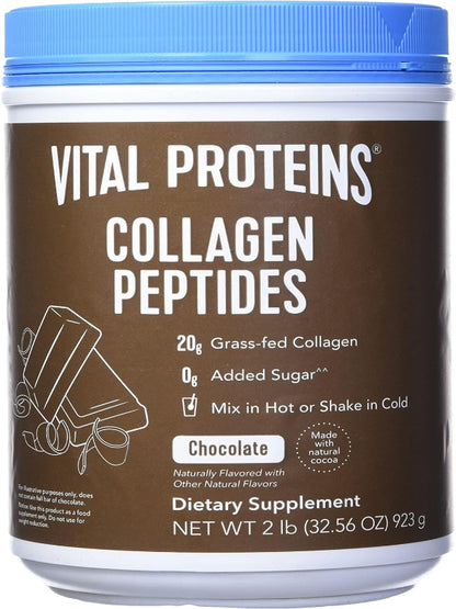 Vital Protein Collagen Peptides, Pasture Raised, Grass Fed, Paleo Friendly, Gluten / Zero Sugar Dairy Free, Chocolate, 32.56 Oz - Nirvana Guru