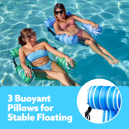 SLOOSH Inflatable Pool Floats Adult,2 Packs Floating Lounge Chairs,Blow up Pool Noodles for Adult Heavy Duty,Floating Chair for Party Summer Water Beach Lake Fun Nirvana Guru