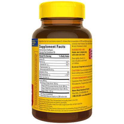 Nature Made Burp Less Fish Oil Omega 3 Supplements, 1200 mg Softgels, Omega 3 Fish Oil for Healthy Heart Support, 300 Softgels, 150 Day Supply - Nirvana Guru