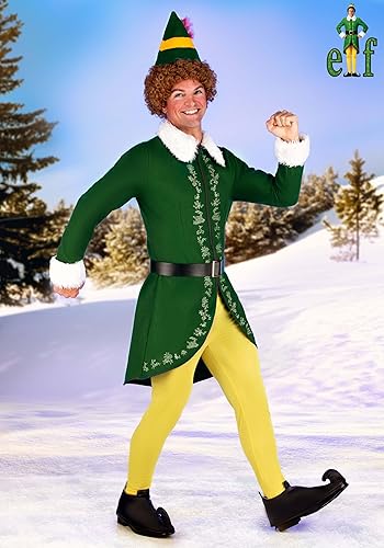 Authentic Buddy The Elf Costume for Adults, Elf Movie Outfit for Men, Christmas Cosplay Holiday Dress-Up nirvanaguru