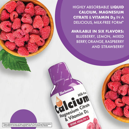 Bluebonnet Nutrition Liquid Calcium Citrate, Magnesium, Vitamin D3, Bone Health, Gluten Free, Soy Free, Milk Free, Kosher, 16 fl oz, 32 Servings, Mixed Berry Flavor Nirvana Guru