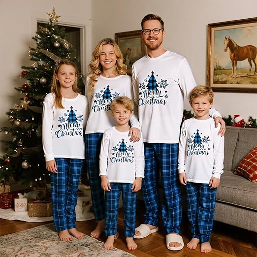 Matching Christmas Pajamas for Family Cute Printed Xmas Pajamas Set Holiday Family Sleepwear Sets for Womens Couples nirvanaguru