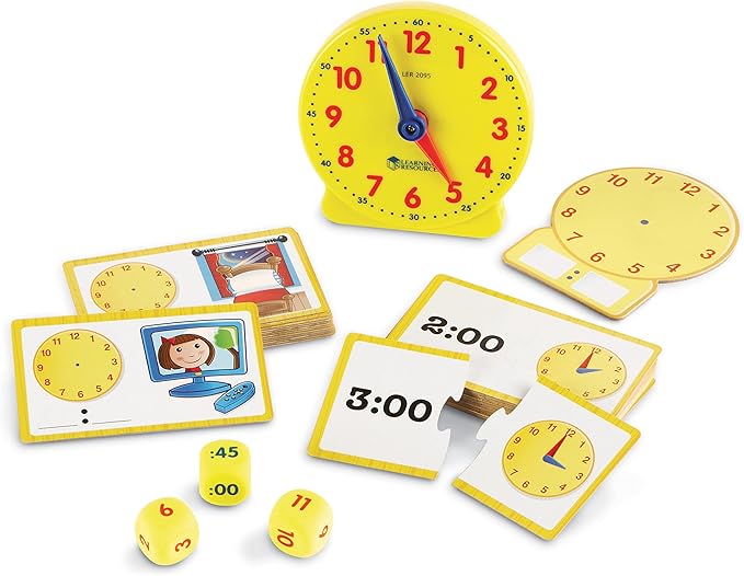 Learning Resources Time Activity Set - 41 Pieces, Ages 5+,Clock for Teaching Time, Telling Time, Homeschool Supplies, Montessori Clock nirvanaguru