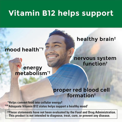 Nature Made Extra Strength Vitamin B12 3000 mcg, Dietary Supplement for Energy Metabolism Support, 60 Softgels, 60 Day Supply - Nirvana Guru