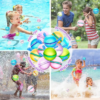 【12 Pack】Magnetic Reusable Water Balloons Fast Refillable for Kids Outdoor Activities, latex-free Kids Pool Beach Bath Toys, Self-Sealing Water Bomb Quick Fill for Summer Games (12) nirvanaguru