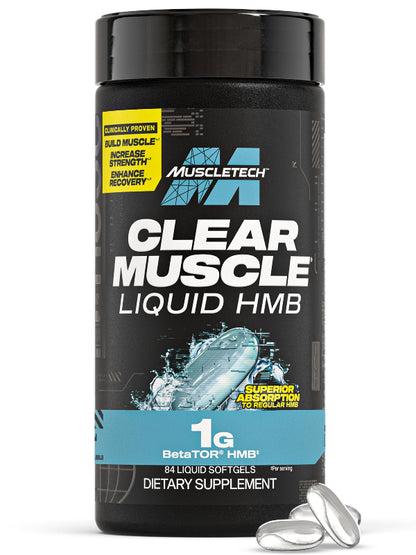 Muscletech HMB Supplements 1000mg, Clear Muscle (42 Liquid Softgels) - Highest Grade HMB for Lean Muscle & Recovery - HMB Free Acid Muscle Supplement - Help Decrease Muscle Breakdown Nirvana Guru