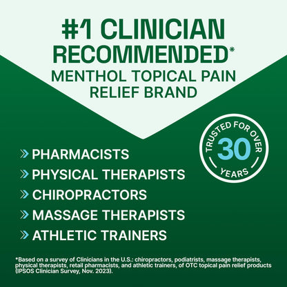 Biofreeze Large Pain Relief Patches, Menthol Pain Patches for Lower Back, Neck, Knee, & Shoulder, Comfortable & Flexible Fabric Stays in Place, FSA Eligible, 5 ct
