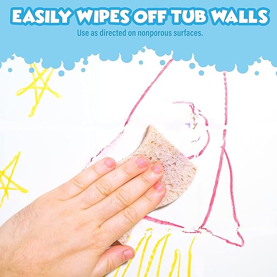 Tub Works® Smooth™ Bath Crayons Bath Toy, 12 Pack | Nontoxic, Washable Bath Crayons for Toddlers & Kids | Unique Formula Draws Smoothly & Vividly on Wet & Dry Tub Walls | Hexagon Grip Bathtub Crayons nirvanaguru