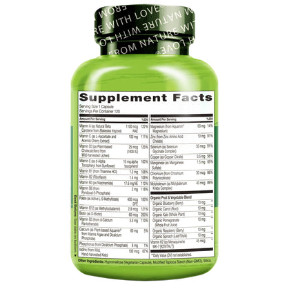 NATURELO Mens Multivitamins for Men 50+ - One Daily Multivitamin for Men with Vitamins, Minerals & Organic Whole Foods, Boost Energy & Health, Non-GMO, 60 Vegetarian Capsules - Nirvana Guru