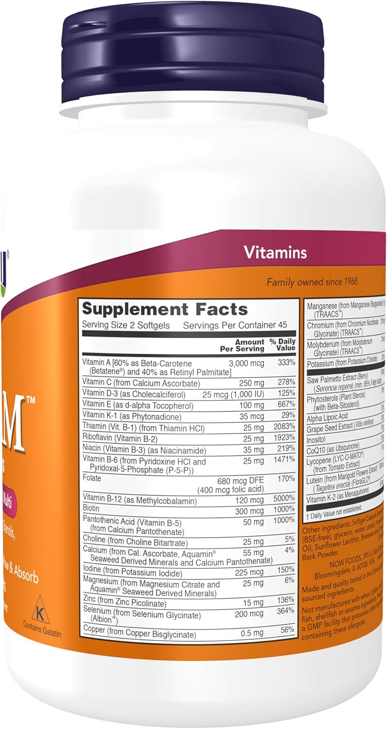 NOW Adam Men's Multiple Vitamin,90 Softgels - Nirvana Guru