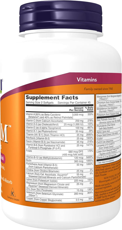 NOW Adam Men's Multiple Vitamin,90 Softgels - Nirvana Guru