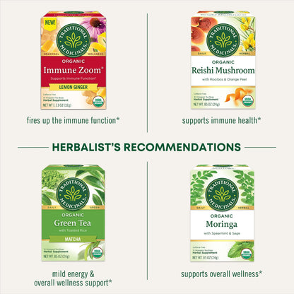 Traditional Medicinals Organic Red Clover, Caffeine Free, 16 Wrapped Tea Bags, 1.13 oz (32 g) - Nirvana Guru