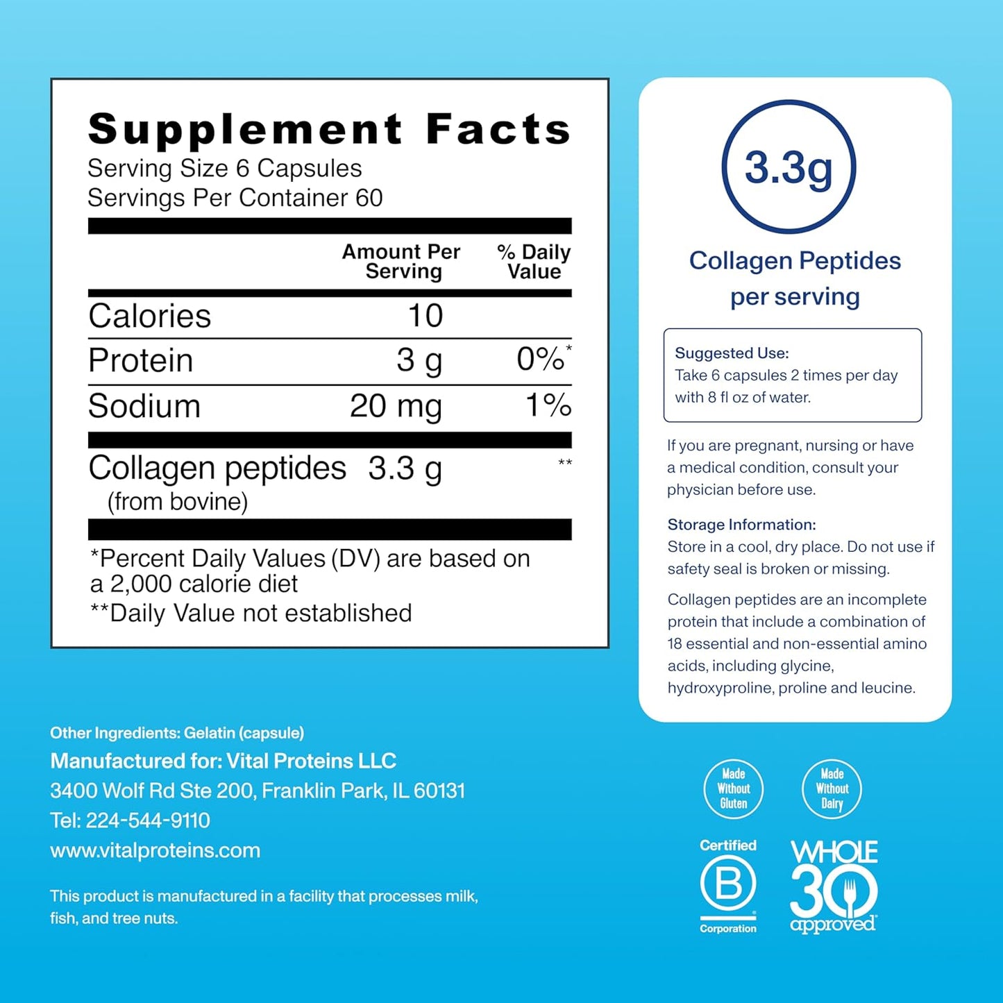 Vital Proteins Collagen Peptides Capsules for Women, Collagen Supplement 360 Capsules - Nirvana Guru