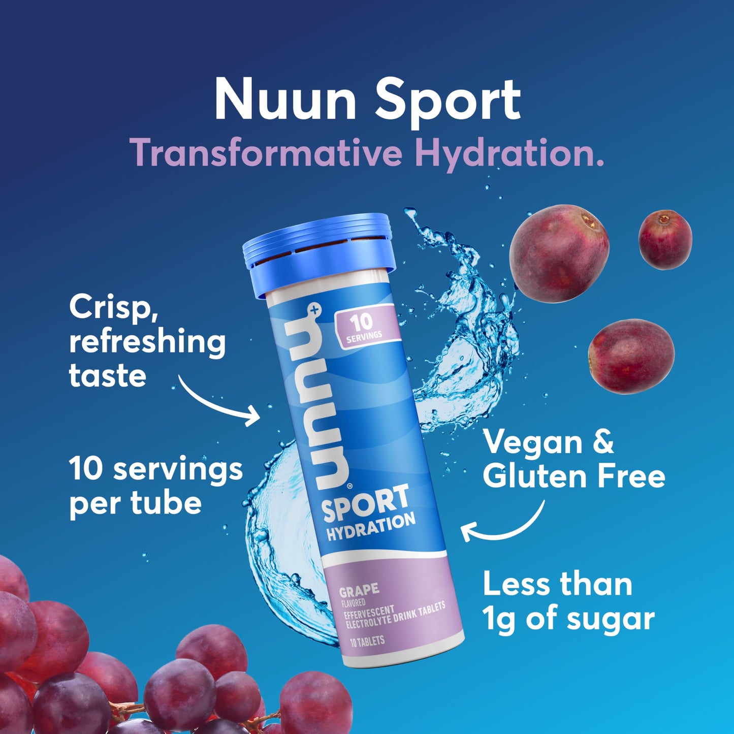 Nuun Sport Electrolyte Tablets with Magnesium, Calcium, Potassium, Chloride & Sodium, Gluten Free & Vegan, Strawberry Lemonade, 4 Pack (40 Servings Total)