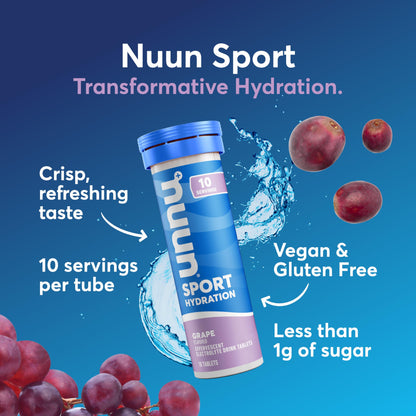 Nuun Sport Electrolyte Tablets with Magnesium, Calcium, Potassium, Chloride & Sodium, Gluten Free & Vegan, Strawberry Lemonade, 4 Pack (40 Servings Total)