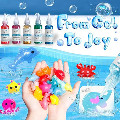 Kiditos Magic Water Elf Toy Kit–Squishies for Kids, 10 Gels & 6 Molds, Magic Gel Water Pets Sensory Toy, Fun DIY Craft Kit, Party Favors, Birthday & Christmas Gifts for Kids Ages 3+ nirvanaguru