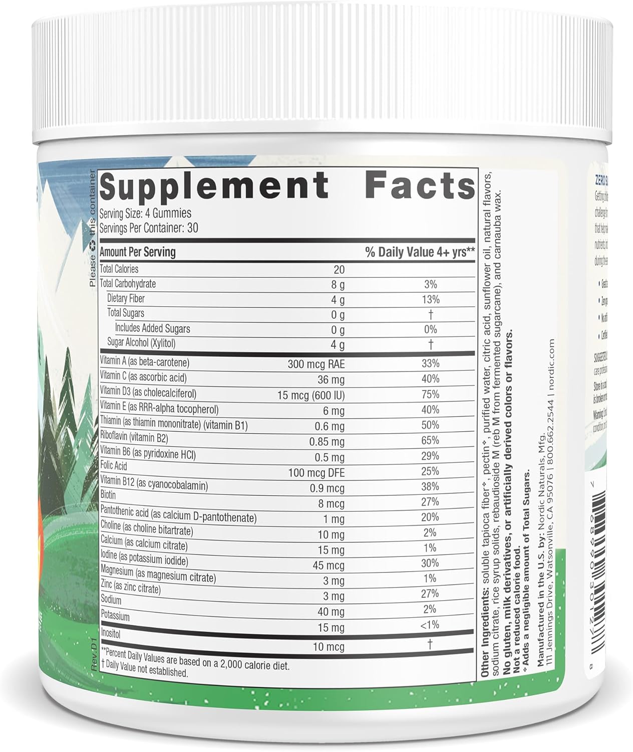 Nordic Naturals Zero Sugar Kids Multi Gummies, Orange Lemon - 120 Gummies - Great-Tasting Multivitamin for Ages 4+ - Supports Growth & Development - Non-GMO, Vegetarian - 30 Servings - Nirvana Guru