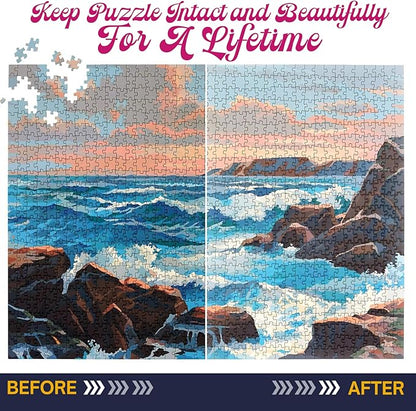 Jigsaw Puzzle Glue Clear, 200ML Puzzle Glue with Two Applicators, Easily Preserves Finished Puzzles, Quick-Drying, Non-Toxic & Clear Water-Soluble puzzle glue Kit for Adults, for 3000/4500/5000 Pieces nirvanaguru