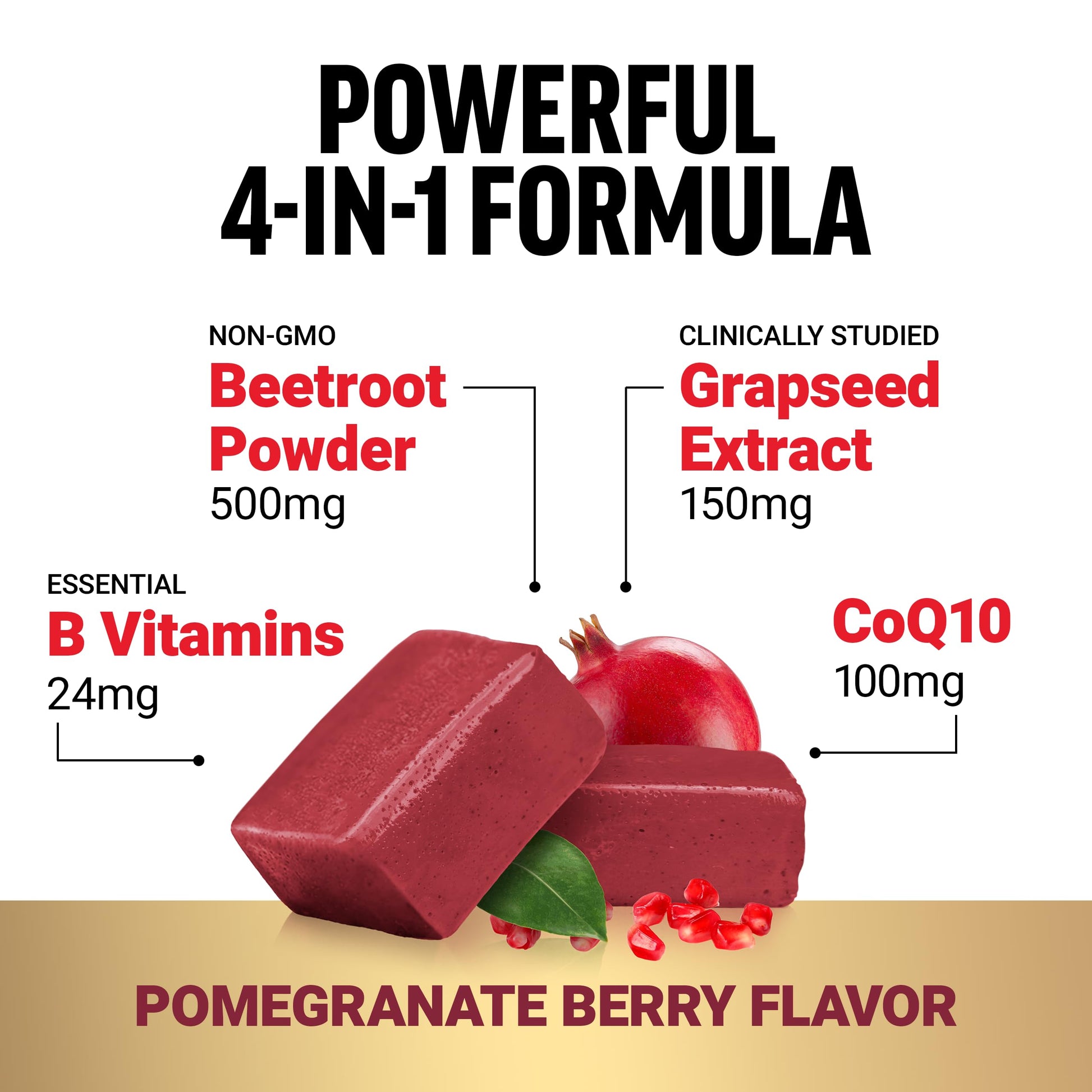 FORCE FACTOR Total Beets Ultimate Heart Health Chews for Blood Pressure Support, with Beetroot Powder, CoQ10, B Vitamins & Grapeseed Extract for Blood Flow & Energy, Black Cherry, 60 Soft Chews Nirvana Guru