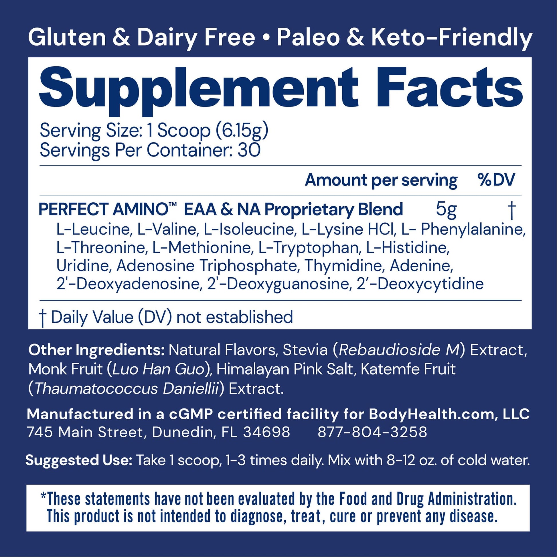 BodyHealth PerfectAmino Powder - BCAA and EAA Powder for Pre and Post Workout - Amino Acid Energy Drink for Men and Women to Support Lean Muscle and Recovery - Strawberry - 30 Servings Nirvana Guru