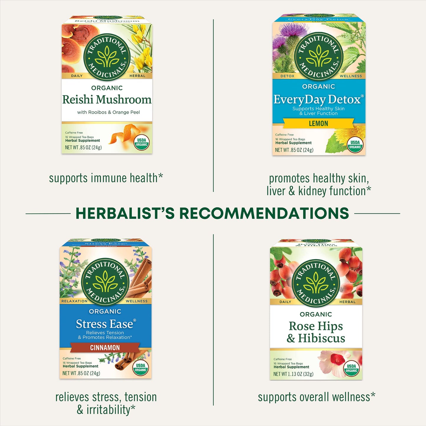 Traditional Medicinals Organic Nettle Leaf Herbal Tea, Supports Joint Health & Overall Wellness, (Pack of 1) - 16 Tea Bags - Nirvana Guru