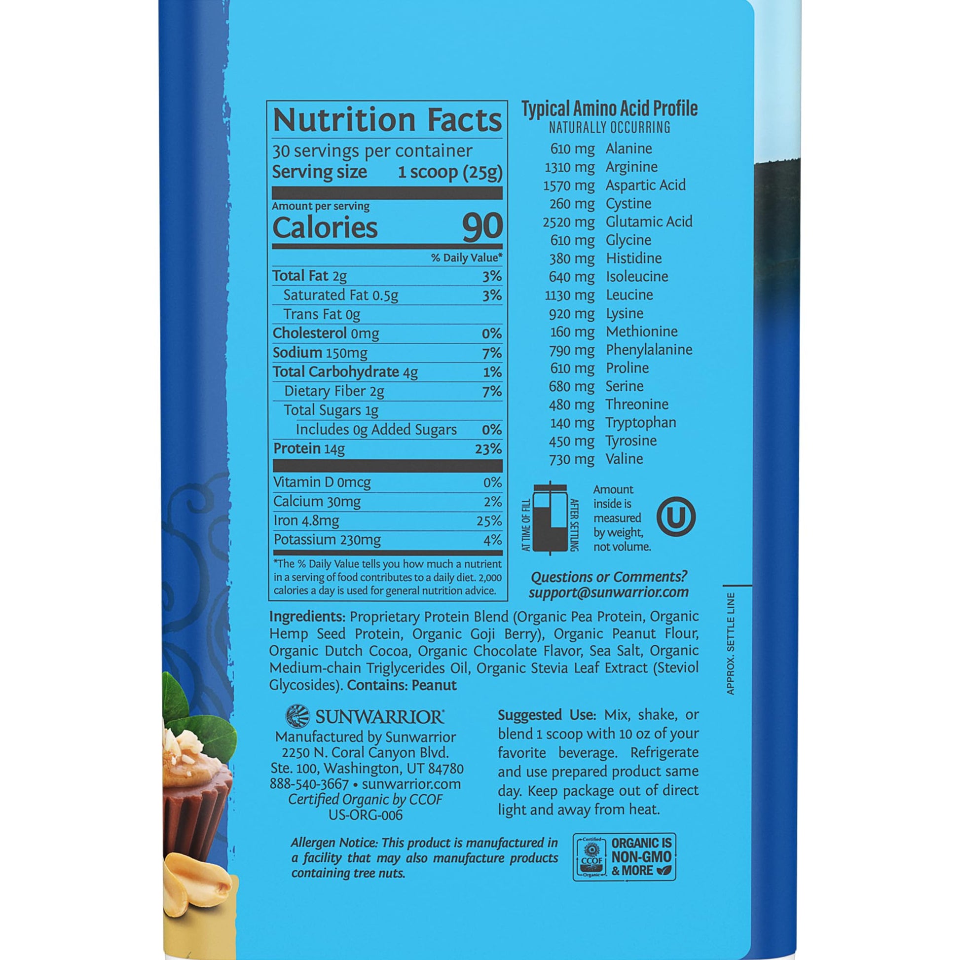 Organic Plant Based Protein Powder | Vegan Organic Protein Powder Vanilla Flavored with BCAA Amino Acids & Hemp Seed Pea Blend | Non-GMO Soy Dairy Filler & Gluten Free (Vanilla, 32 Servings) - Nirvana Guru