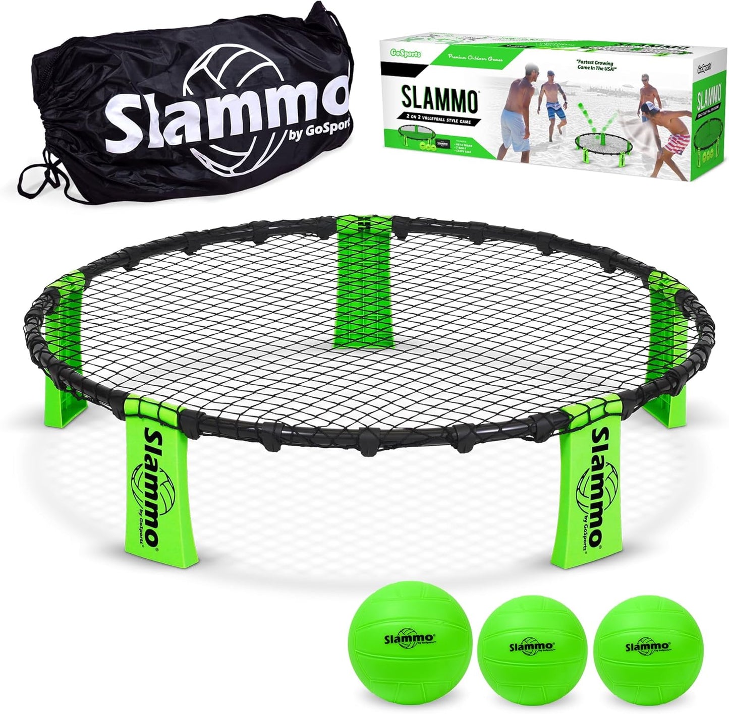 GoSports Slammo Game Set (Includes 3 Balls, Carrying Case and Rules) - Outdoor Lawn, Beach & Tailgating Roundnet Game for Kids, Teens & Adults Nirvana Guru