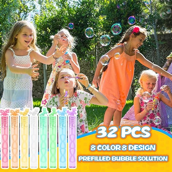 32 Piece Mini Unicorn Bubble Wand with Gift Box, Pastel Unicorn Party Favors for Kid, Toddler Girl Birthday Parties Decoration, Goodie Bag Stuffers Supplies, Bubbles Gift Toy Bulk, Carnival Prizes nirvanaguru