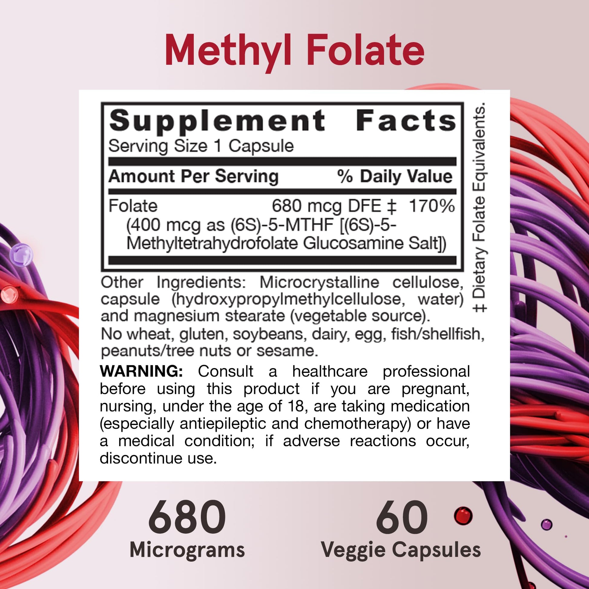 Jarrow Formulas Extra Strength Methyl Folate 400 mcg, Dietary Supplement for Cardiovascular and Neurologic Health Support, 60 Veggie Capsules, 60 Day Supply - Nirvana Guru