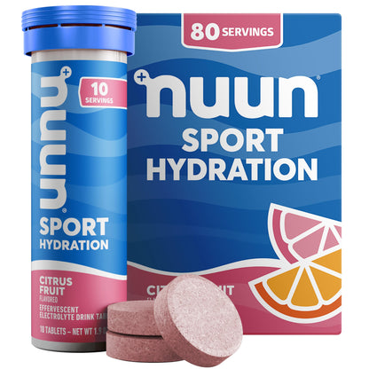 Nuun Sport Electrolyte Tablets with Magnesium, Calcium, Potassium, Chloride & Sodium, Gluten Free & Vegan, Strawberry Lemonade, 4 Pack (40 Servings Total)