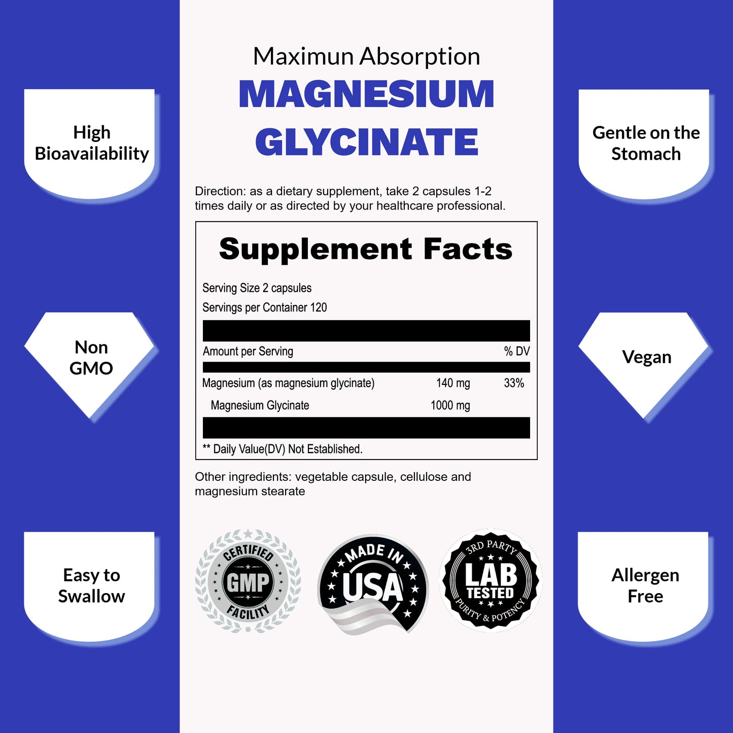 UpNourish Magnesium Supplement - 10 in 1 Magnesium Complex - Full Spectrum Magnesium Mineral Supplements with Glycinate, Citrate, Taurate, Malate, Carbonate, Oxide and More, 240 Vegan Capsules Nirvana Guru